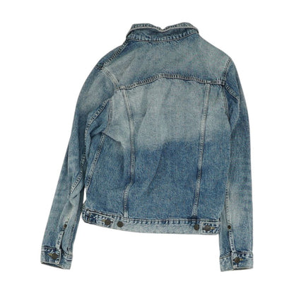 Blue Solid Denim Jacket