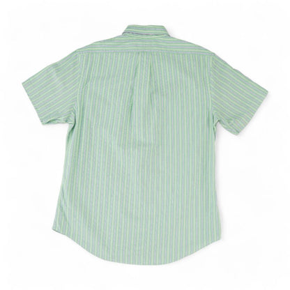 Green Striped Short Sleeve Polo