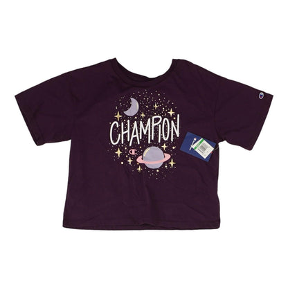 Purple Solid Crewneck T-Shirt