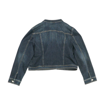 Blue Solid Denim Jacket