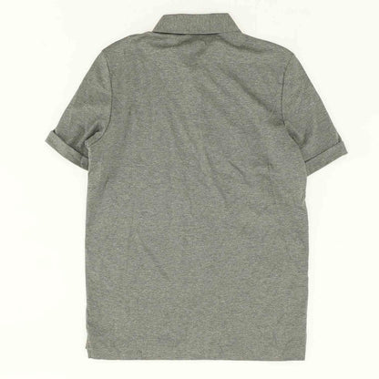 Gray Solid Short Sleeve Polo