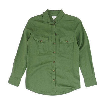 Green Solid Button Down