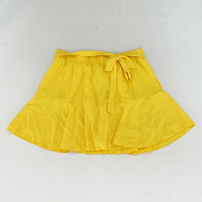 Yellow Solid Mini Skirt