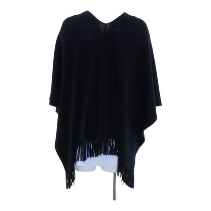 Black Solid Cape Sweater