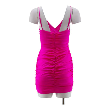 Neon Pink Solid Mini Dress