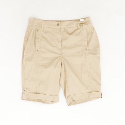 Beige Solid Chino Shorts