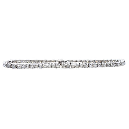 14K White Gold Round Diamond Tennis Bracelet