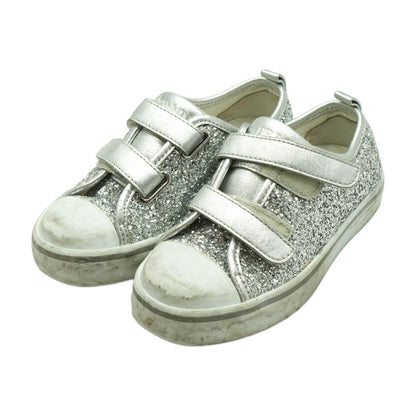 Silver Textile Athletic Shoes