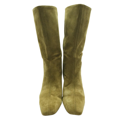 Olive Beverly Suede Pull on Mid-Calf Boots