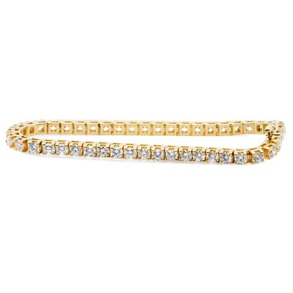 14K Gold Round Diamond Tennis Bracelet