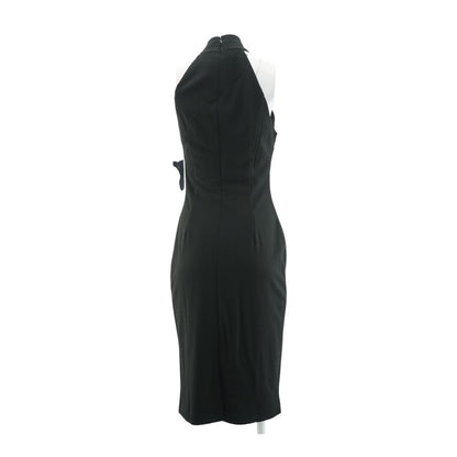 Black Solid Midi Dress