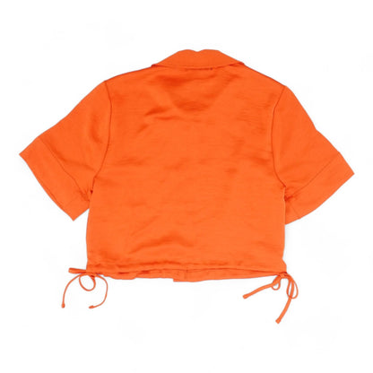 Orange Solid Button Down