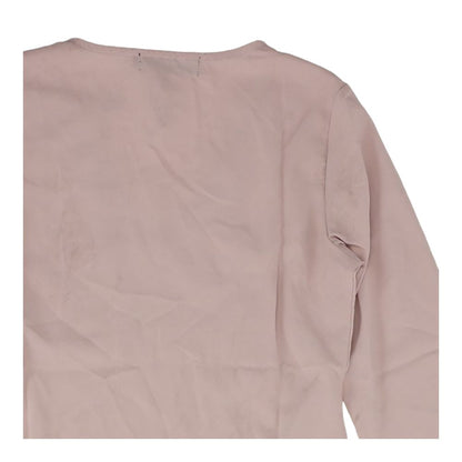 Pink Solid Long Sleeve Blouse