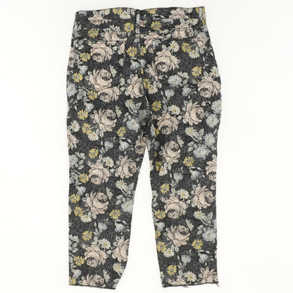 Black Floral Chino Pants