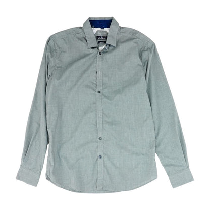 Gray Solid Long Sleeve Button Down