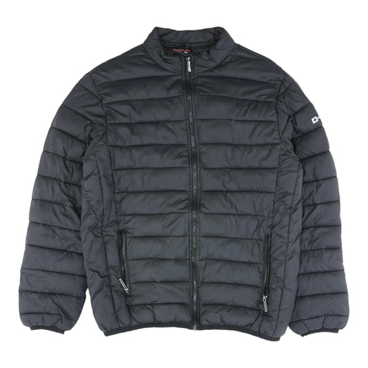 Black Solid Puffer Jacket