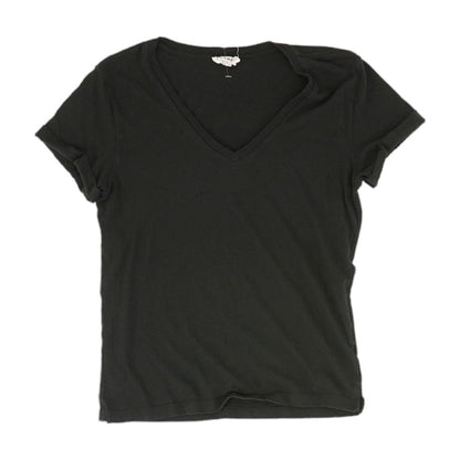 Black Solid V Neck T-Shirt