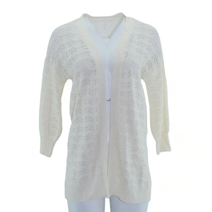 Ivory Solid Cardigan Sweater