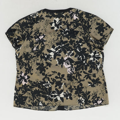 Brown Floral Short Sleeve Blouse