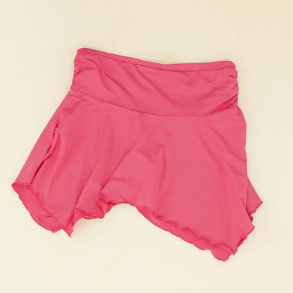 Pink Solid Mini Skirt