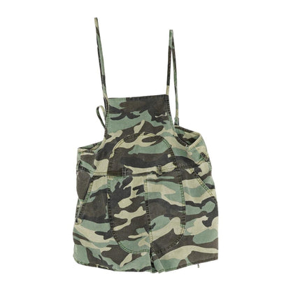 Green Camo Overalls Shorts