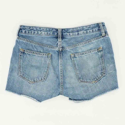 Blue Solid Denim Shorts