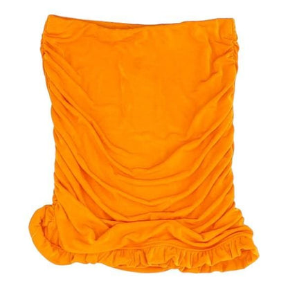 Orange Solid Mini Skirt