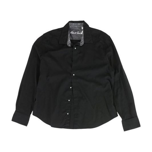 Black Solid Long Sleeve Button Down