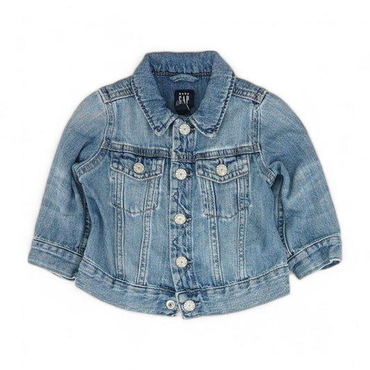 Blue Solid Denim Jacket