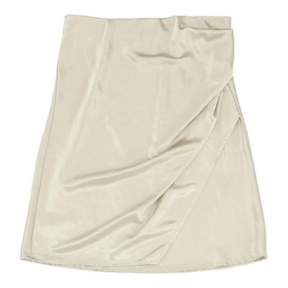 Silver Solid Mini Skirt