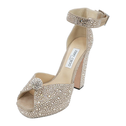 Honey Gold Socorie Crystal Embellished Platform Sandals