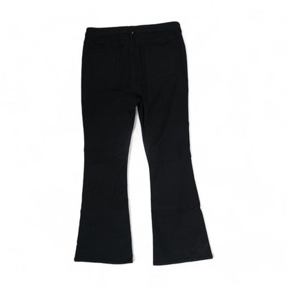 Black Solid High Rise Wide Leg Jeans