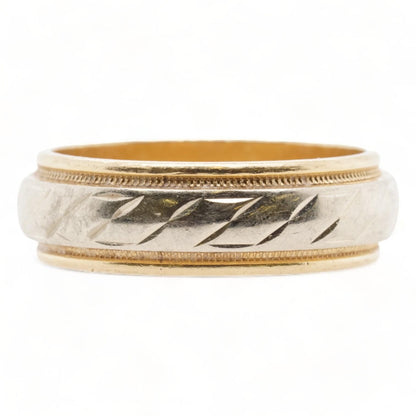 10K Two Tone Gold Textured Band