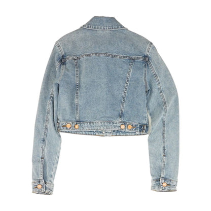 Blue Solid Denim Jacket