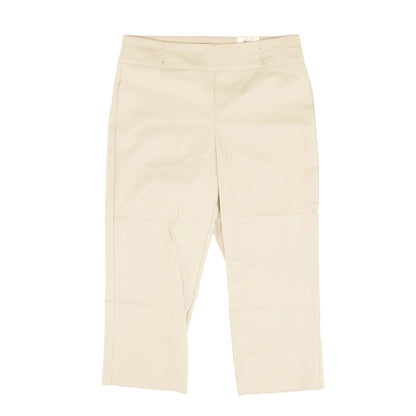 Tan Solid Capri Pants