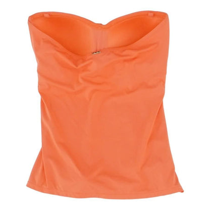 Coral Solid Swim Top