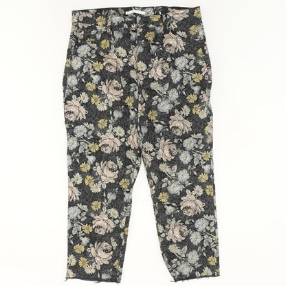 Black Floral Chino Pants