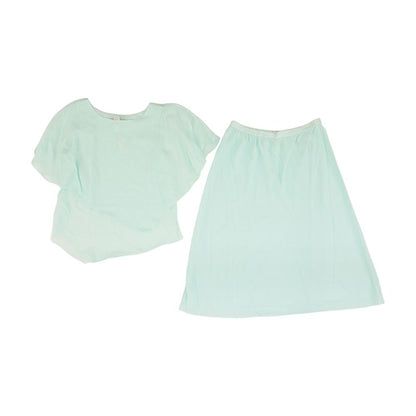 Teal Solid Short Sleeve Blouse