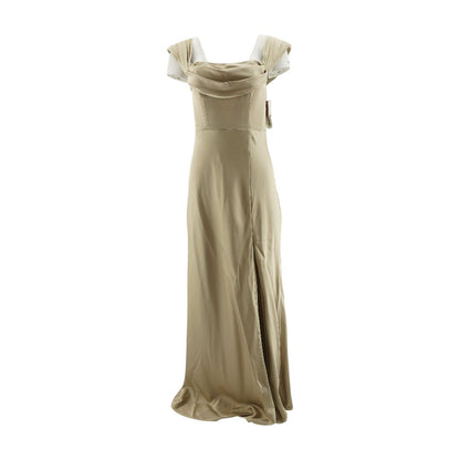 Tan Solid Maxi Dress