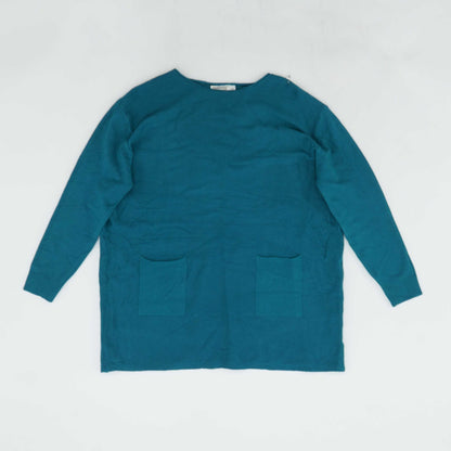 Teal Solid Crewneck Sweater