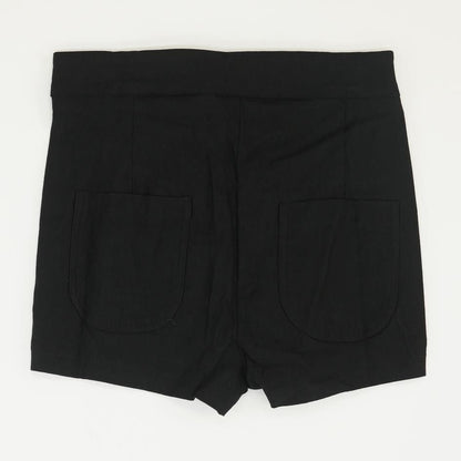 Black Solid Chino Shorts