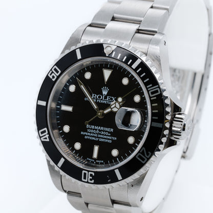 Men's Oyster Perpetual Date Submariner With Black Dial Stainless Steel Watch