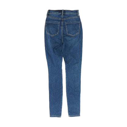 Blue Solid High Rise Regular Jeans