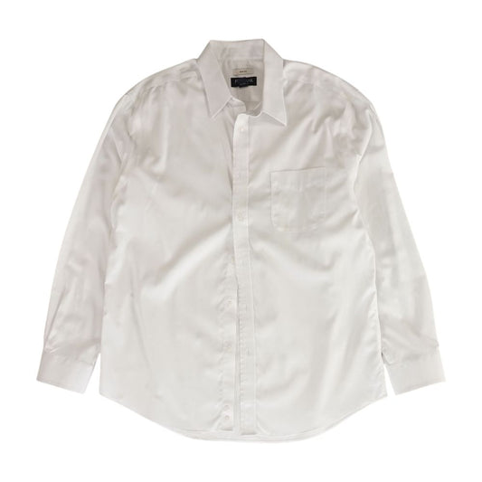 White Solid Long Sleeve Button Down