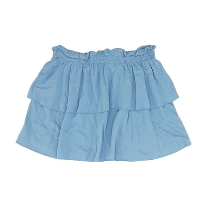 Blue Solid Mini Skirt