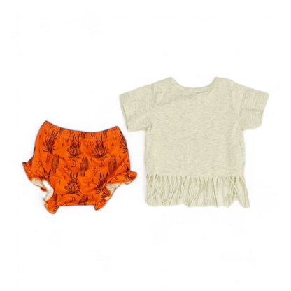 Orange Graphic Short Set