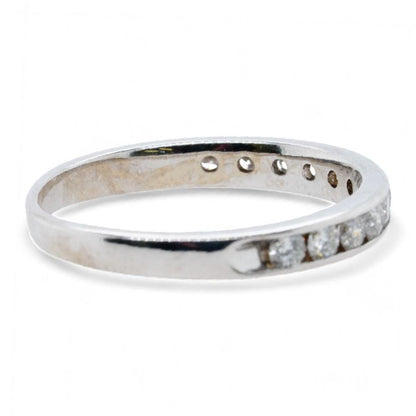 14K White Gold Channel Set Diamond Band