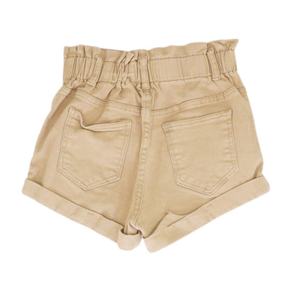 Tan Solid Shorts