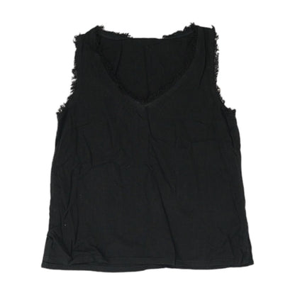 Black Solid Sleeveless Blouse