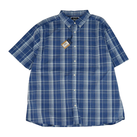 Blue Plaid Short Sleeve Button Down